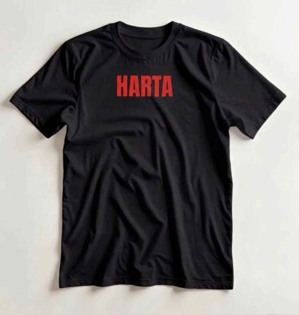 Camiseta harta negra algodón