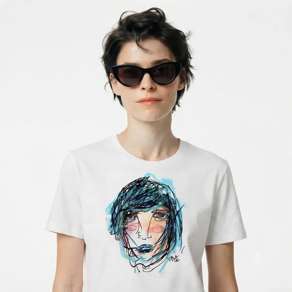 Camiseta blanca blue woman