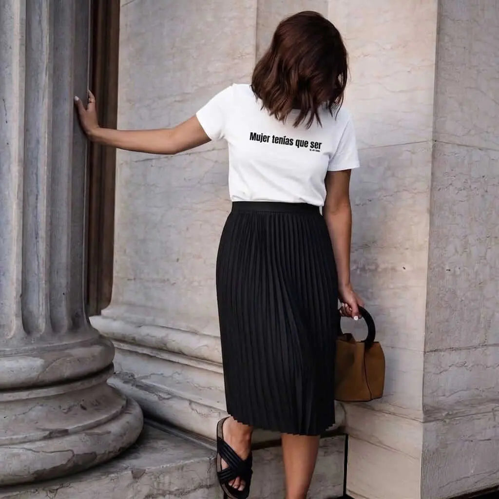 Camiseta blanca mujer tenias que ser
