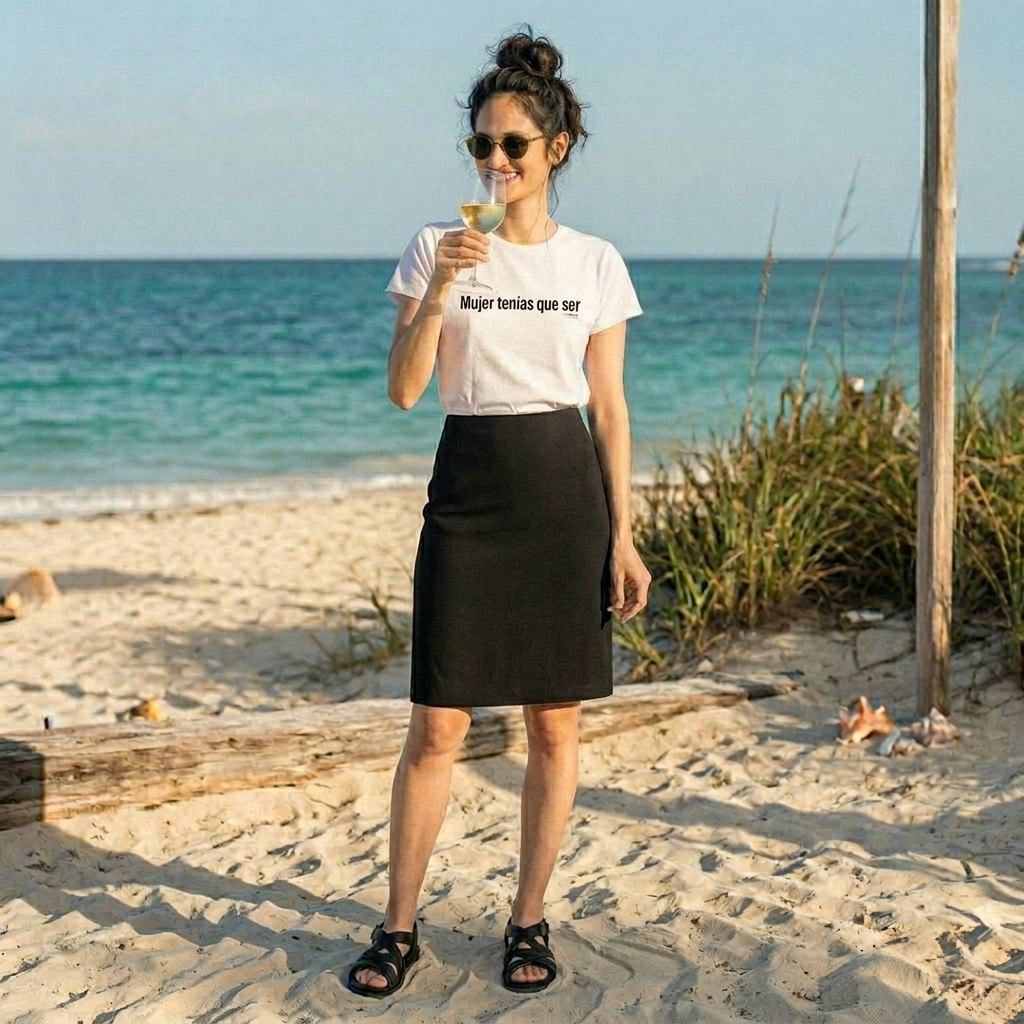 Camiseta mujer tenías que ser blanca